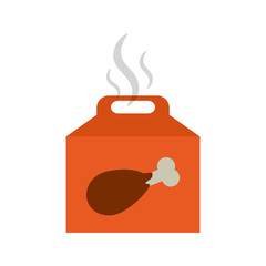chicken takeout food delivery icon image vector illustration design 