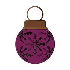 ball ornament christmas decoration icon image vector illustration design 