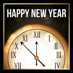 happy new year 2018 gold clock with glowing frame elegant luxury
