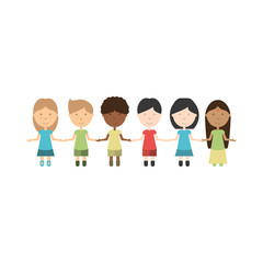 kids holding hands icon