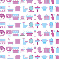 bathroom accessory tool equipment clean seamless pattern design