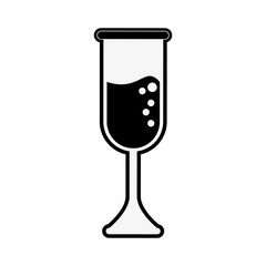 champagne glass icon image vector illustration design  black and white