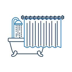 bathroom bathtub shower water curtain interior