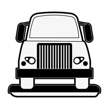 cargo truck icon image vector illustration design  black and white