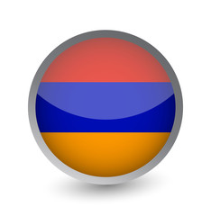 Armenia Flag Round Glossy Icon