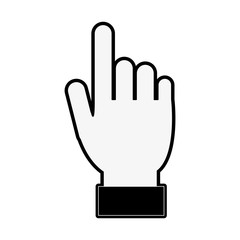 hand cursor icon image vector illustration design  black and white