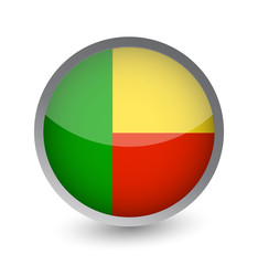 Benin Flag Round Glossy Icon