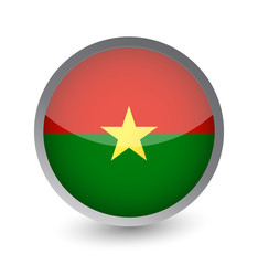 Burkina Faso Flag Round Glossy Icon
