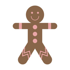gingerbread man cookie christmas related icon image vector illustration design 