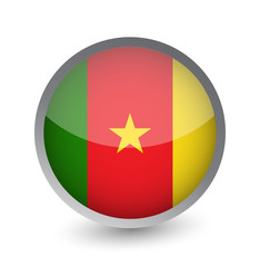 Cameroon Flag Round Glossy Icon