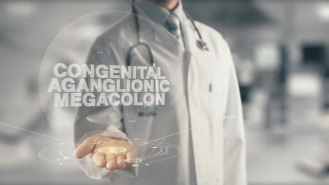 Doctor holding in hand Congenital Aganglionic Megacolon