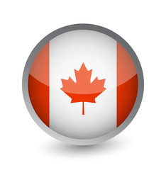 Canada Flag Round Glossy Icon