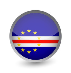 Cape Verde Flag Round Glossy Icon