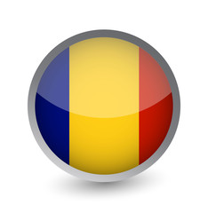 Chad Flag Round Glossy Icon