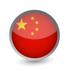 China Flag Round Glossy Icon