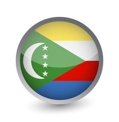 Fototapeta premium Comoros Flag Round Glossy Icon