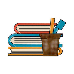 Books and pens icon vector illustration graphic design