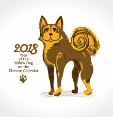 Dog. Symbol of 2018. Year of the Dog on the Chinese calendar. Vector illustration.