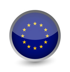 European Union Flag Round Glossy Icon