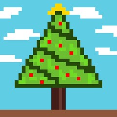 Christmas tree pixel art