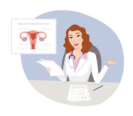 gynecology consultation - Female gynecologist doctor consulting and examining patient