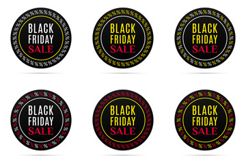 Black Friday Sale. Round Banner with Advertising of Black Friday Day