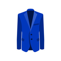 Vector illustration of blue man suit on white background. Business suit, business, mens suit, man in suit. EPS10