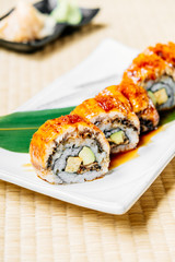 Unagi or eel fish sushi roll