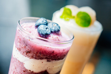 Blueberry smoothies with yogurt