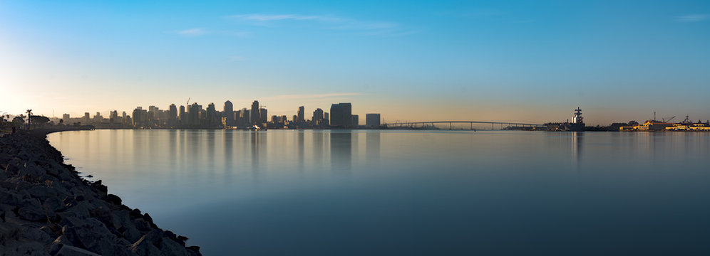 San Diego Downtown Skyline At Sunrise