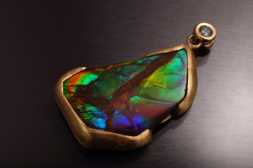 necklace with precious gems and diamonds opal