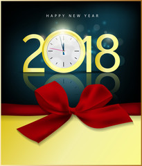 Fototapeta na wymiar Happy new year 2018 greeting card