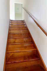 Timber staircase with timber handrail