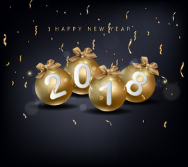 Happy new year 2018 greeting card