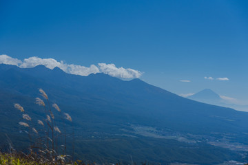 八ヶ岳稜線と富士山