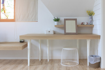Modern cosmetic table room interior.