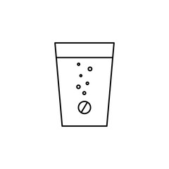 Effervescent tablets in a glass icon