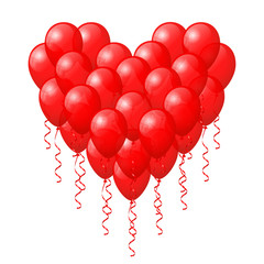 Heart of red balloons