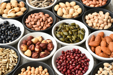 collection of different legumes for background