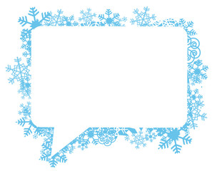 Speech bubble with snowflakes
Speech bubble with snowflakes on the red background. Vector available. 