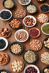collection of different legumes for background