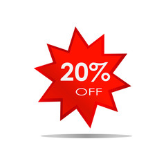 20% OFF Sale Discount Banner Special offer Isolated Background