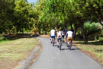 Obraz premium riding the bicycle on a sunny summer day
