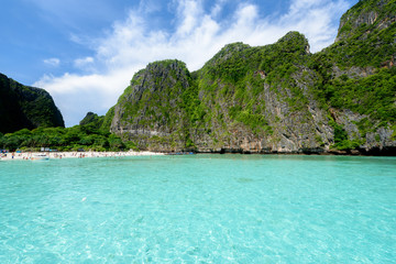 Beautiful Maya bay of Phi Phi Islands in the morning with less tourist 2017