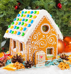 Homemade gingerbread house