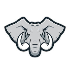 Obraz premium Logo maskotki głowy słonia