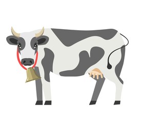 Cow vector flat isolated icon milk dairy product design template