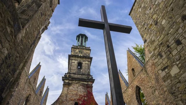 Aegidienkirche memorial for the victims of wars and power. In 1943 the church was destroyed with the air raids on Hannover by bombs. The church was not rebuilt.