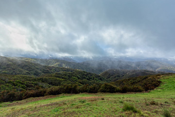 Fototapeta na wymiar Storm clouds in the Los Padres National Forest in California.