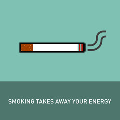 Concept of non-smoking design using bad associations. Vector illustration. Modern flat design.